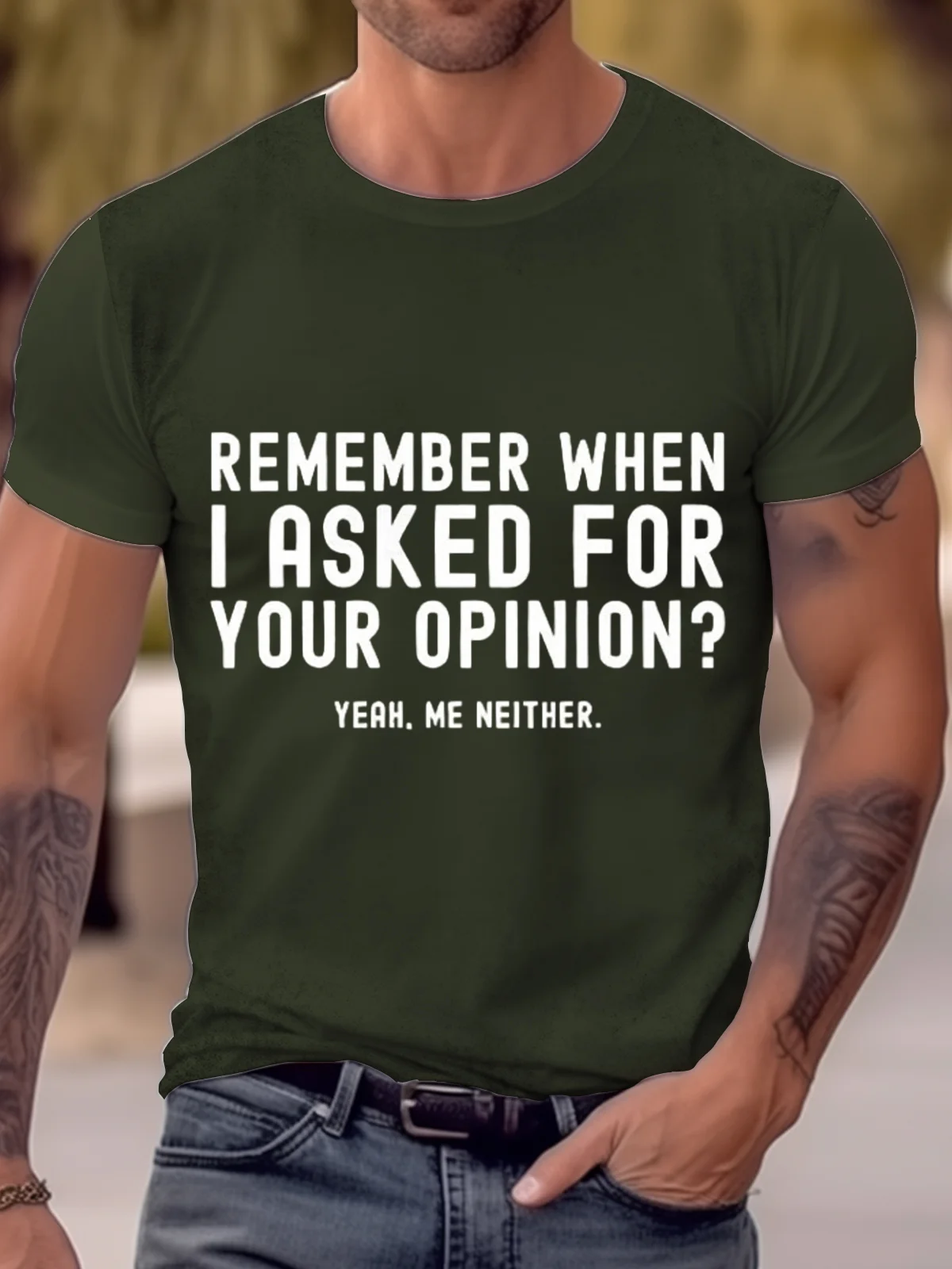 Royaura® Basic Men's REMEMBER WHEN Letter Print T-Shirt