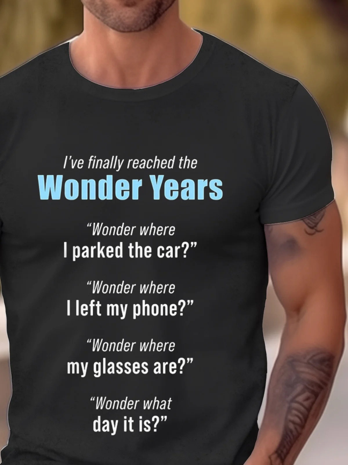 Royaura® Basic Men's I've finally reached the Wonder Years Letter Print T-Shirt