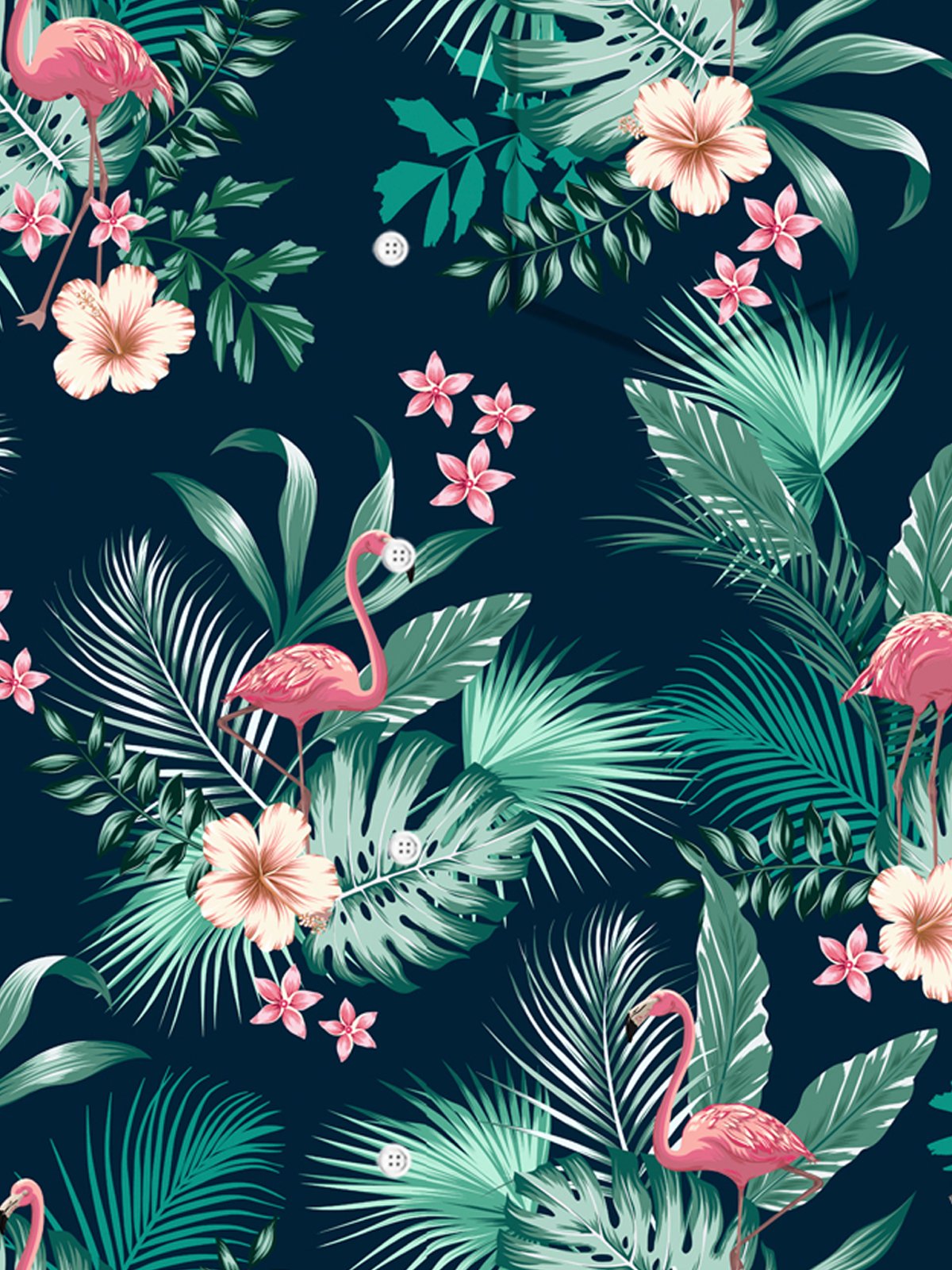 Royaura® Hawaiian Tropical Hawaiian Flower  Print Men's Lapel Button Pocket Short Sleeve Shirt Big & Tall