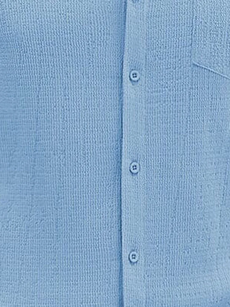 Royaura® Casual Basic Seersucker Print Men's Button Pocket Short Sleeve Shirt Big & Tall