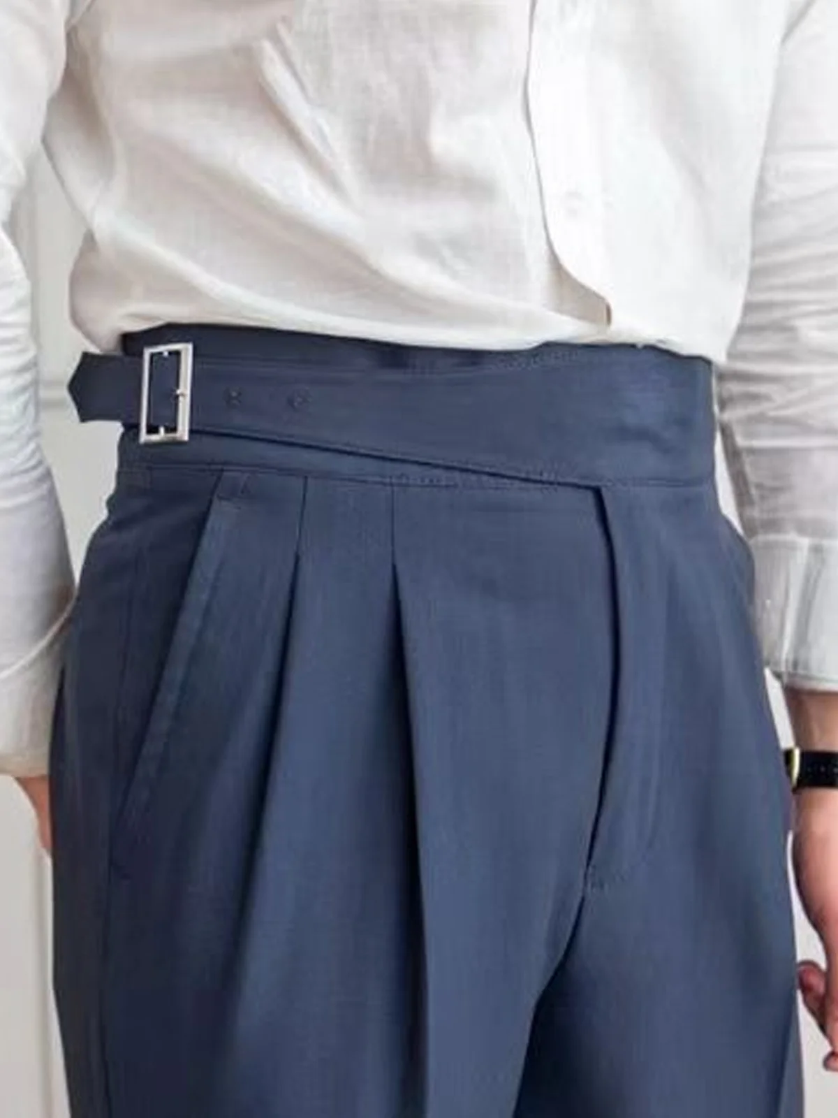 Royaura® Days Buckle Belt Button Design Men's Casual Pants Big & Tall