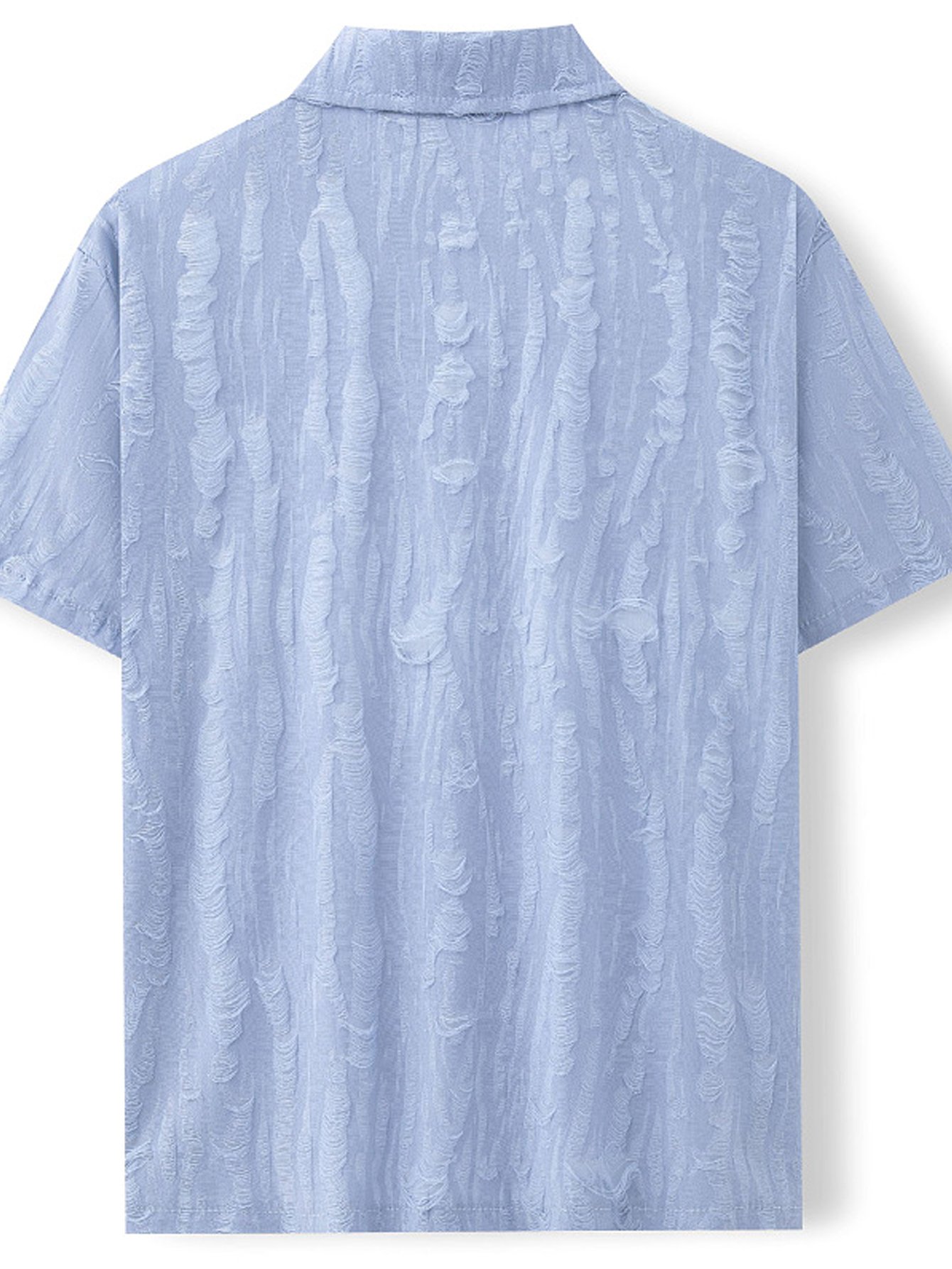 Royaura® Casual Basic Jacquard Knitted Wool Men's Button Short Sleeve Shirt Big & Tall