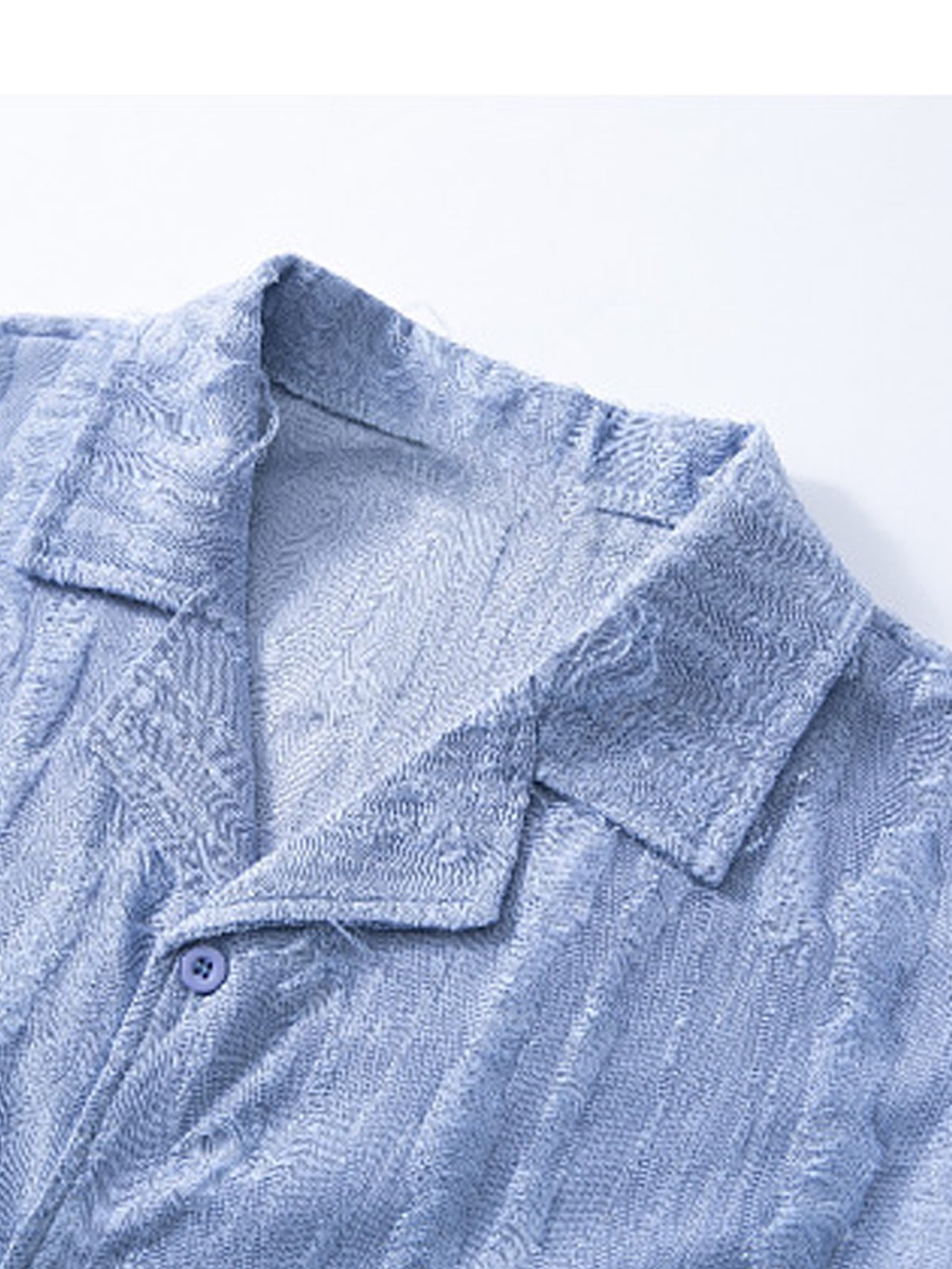 Royaura® Casual Basic Jacquard Knitted Wool Men's Button Short Sleeve Shirt Big & Tall