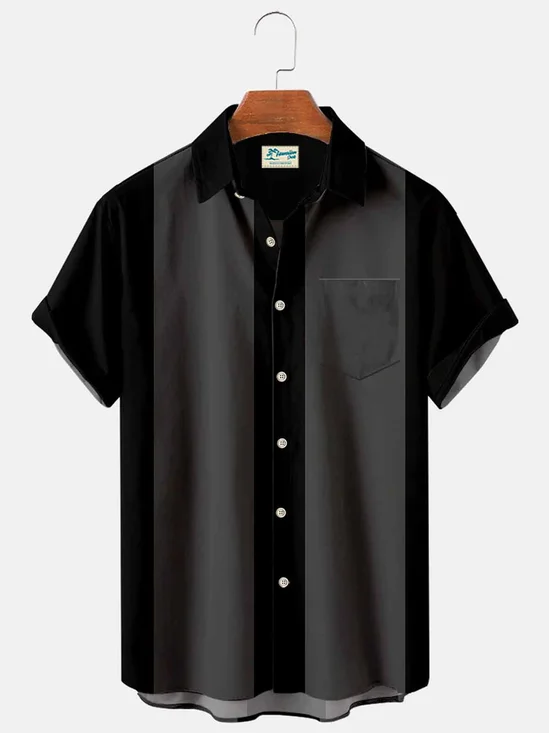 Royaura®  Men's Vintage 50s Style Classic Bowling Shirt