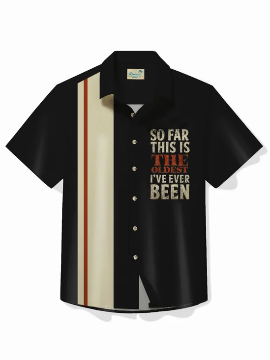 Royaura® Retro 50’s Bowling Shirt Quick Dry Stretch Pocket Camp Shirt Big Tall