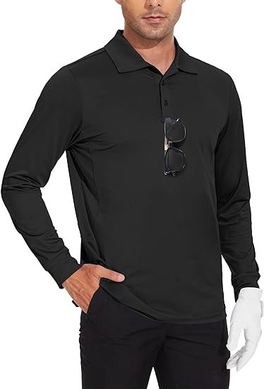 Royaura® Basic Plain Polo Stretch Comfortable Camping Pullover Polo Shirt Big Tall