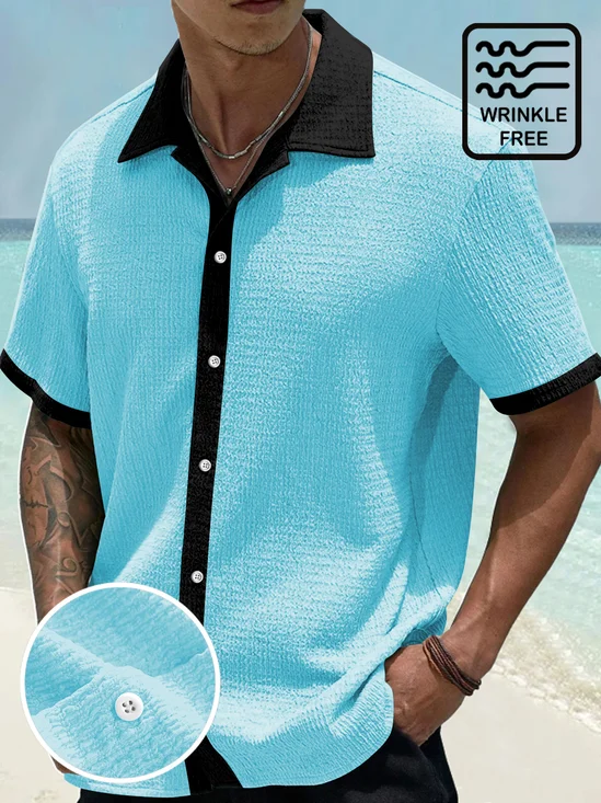 Royaura® Basic Solid Color Printed Shirt Plus Size Men's Shirt Big Tall