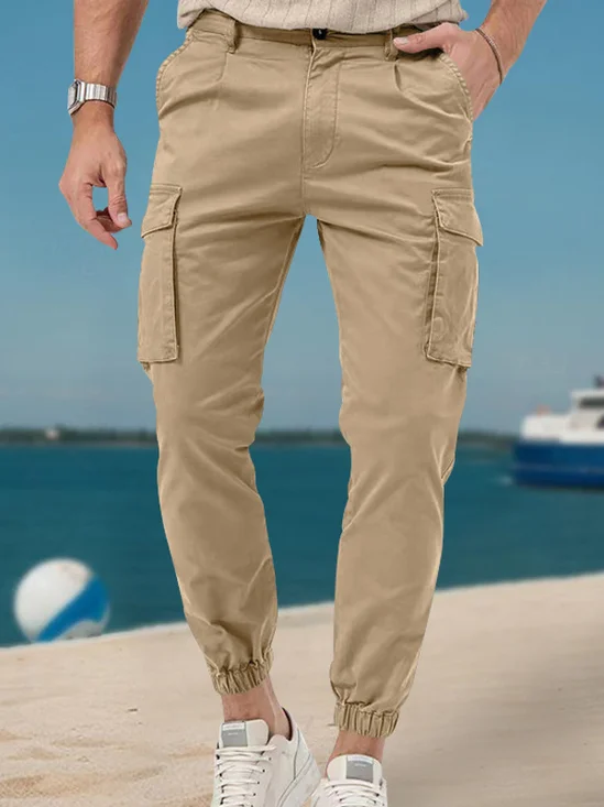 Royaura®  Men's Casual Zipper Cargo Pants With Multiple Pockets