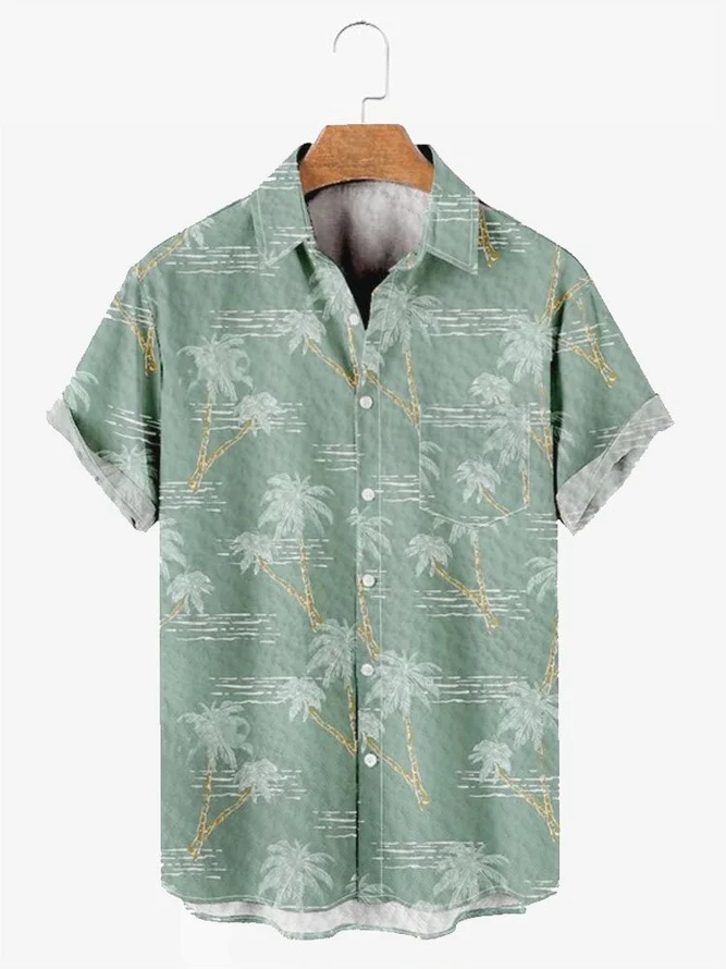 Men's Casual Coconut Tree Seekers Wrinkle Free Short Sleeve Hawaiian ...