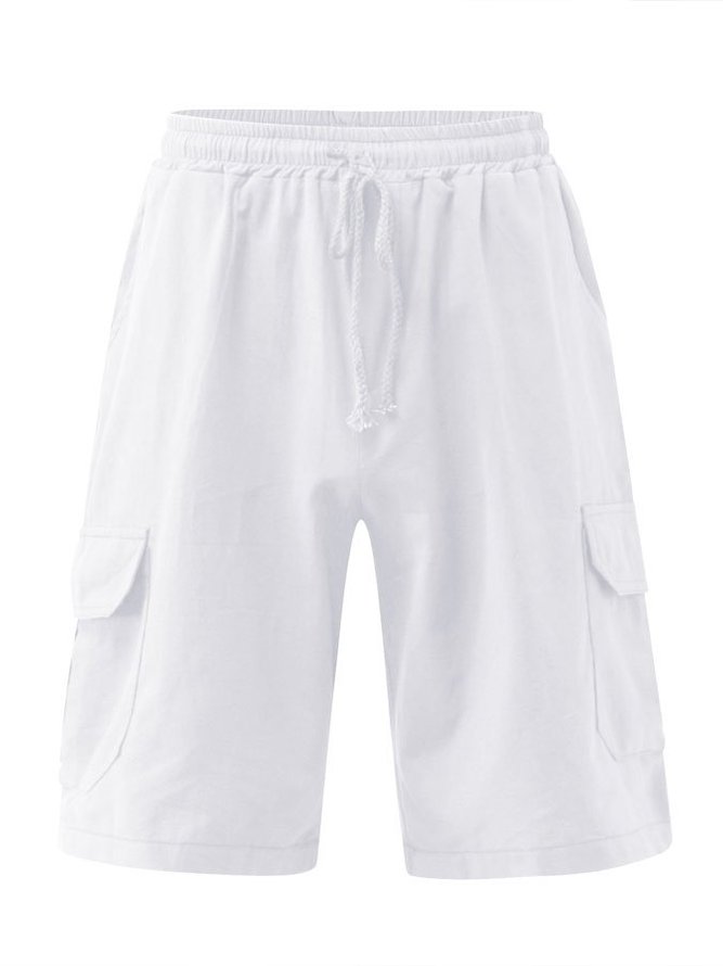 Men's Nature Fiber Shorts Multi-pocket Tethered Beach Cargo Pants | royaura