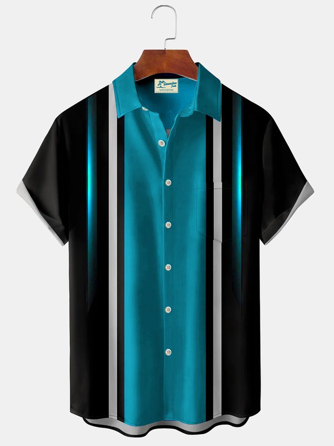 Royaura Vintage 50s Gradient Stripe Bowling Shirt Custom Bowling Jersey ...