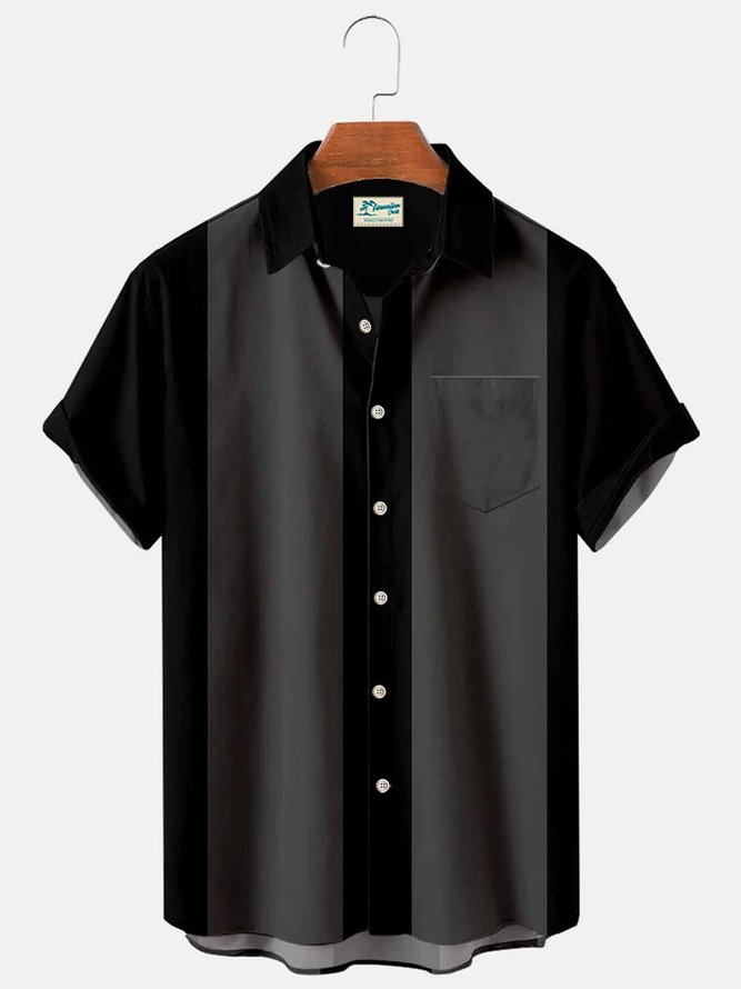Royaura Men's Vintage 50s Style Classic Bowling Shirt | royaura
