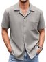 Royaura Basic Waffle Knit Men's Button Pocket Shirt