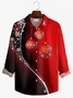 Royaura Christmas Printed Men's Button Pocket Long Sleeve Shirt