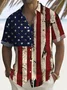 Royaura® Vintage Flag Independence Day Print Men's Button Pocket Short Sleeve Shirt