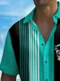 Royaura® Vintage Bowling Tiki Car Print Chest Pocket Shirt Plus Size Men's Shirt Big Tall