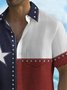 Royaura® Holiday Men's Independence Day Five-Pointed Star Print Casual Breathable Short Sleeve Shirt Big Tall