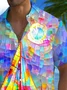 Royaura® Beach Vacation Men's Hawaiian Shirt Geometric Boat Print Pocket Camping Shirt Big Tall