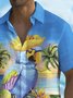 Royaura® Beach Vacation Men's Hawaiian Shirt Plant Parrot Print Pocket Camping Shirt Big Tall