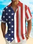 Royaura® Independence Day American Flag Men's Hawaiian Shirt Quick Dry Stretch Camp Pocket Shirt Big Tall