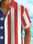 Royaura® Independence Day American Flag Men's Hawaiian Shirt Quick Dry Stretch Camp Pocket Shirt Big Tall