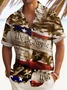 Royaura®  Men's Independence Day Hawaiian Shirt American Flag We The People Stretch Camp Pocket Shirt Big Tall