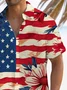 Royaura® Independence Day Holiday Men's Hawaiian Shirt American Flag Art Stretch Quick Dry Surf Pocket Shirt Big Tall