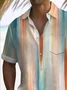 Royaura® 50's Vintage Art Textured Pink Men's Hawaiian Shirt Camp Pocket Stretch Shirt Big Tall
