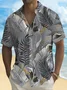Royaura® Hawaiian Tropical Plant Flower 3D Print Men's Button Pocket Short Sleeve Shirt