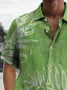 Royaura® Beach Vacation Men's Hawaiian Shirt Plant Palm Leaf Print Pocket Camping Shirt Big Tall