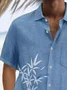 Royaura® Beach Vacation Men's Hawaiian Shirt Bamboo Turtle Print Pocket Camping Shirt Big Tall