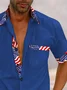 Royaura® Basic Men's Hawaiian Shirt Flag Print Stretch Pocket Camping Shirt Big Tall