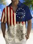 Royaura® Holiday Men's Independence Day Flag 1776 Printed Casual Breathable Short Sleeve Patriotic Shirt Big Tall