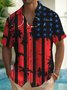 Royaura® Retro Flag Coconut Tree 3D Print Men's Button Pocket Short Sleeve Shirt