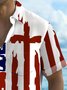 Royaura® Vintage Flag Independence Day 3D Print Men's Button Pocket Hawaiian Short Sleeve Shirt Big & Tall