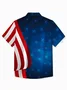 Royaura® Holiday Men's Independence Day Flag Kung Fu Chicken Print Casual Breathable Short Sleeve Patriotic Shirt Big Tall