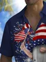 Royaura® Holiday Men's Independence Day Flag Cartoon Print Casual Breathable Short Sleeve Patriotic Shirt Big Tall