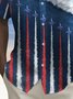Royaura® Holiday Men's Independence Day Ocean Plane Print Casual Breathable Short Sleeve Patriotic Shirt Big Tall