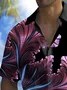 Royaura® Beach Vacation Men's Hawaiian Shirt Gradient Floral Print Pocket Camping Shirt Big Tall