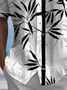 Royaura® Beach Vacation Men's Hawaiian Shirt Bamboo Print Pocket Camping Shirt Big Tall