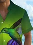 Royaura® Vintage Animal Bird 3D Print Men's Button Pocket Short Sleeve Shirt Big & Tall