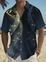 Royaura® Beach Vacation Men's Hawaiian Shirt Music Note Print Pocket Camping Shirt Big Tall