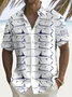 Royaura® Beach Vacation Men's Hawaiian Shirt Swordfish Nautical Print Pocket Camping Shirt Big Tall