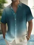 Royaura® Vintage Gradient Print Chest Pocket Men's High Shirt Big Tall