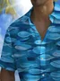 Royaura® Beach Vacation Men's Hawaiian Shirt Fish Print Pocket Camping Shirt Big Tall