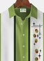 Royaura® Vintage Bowling Geometric Print Chest Pocket Men's Tall Shirt Big Tall