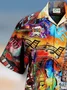 Royaura® Vintage Music Guitar Print Chest Pocket Men's High Shirt Big Tall