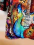 Royaura® Vintage Music Guitar Print Chest Pocket Men's High Shirt Big Tall