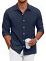 Royaura® Basic Men's Solid Color Printed Button-Down Long Sleeve Shirt