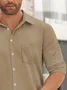 Royaura® Basic Men's Solid Color Printed Button-Down Long Sleeve Shirt